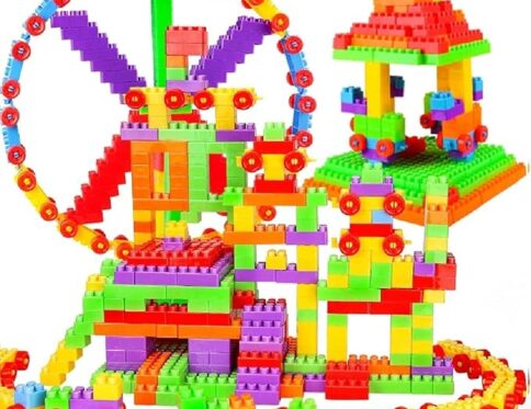 FunBlast Toy Building Blocks – DIY Blocks with Wheel for Kids – Learning and Education Toys for Kids – 290+ Pcs (Multicolor) (290 pieces)